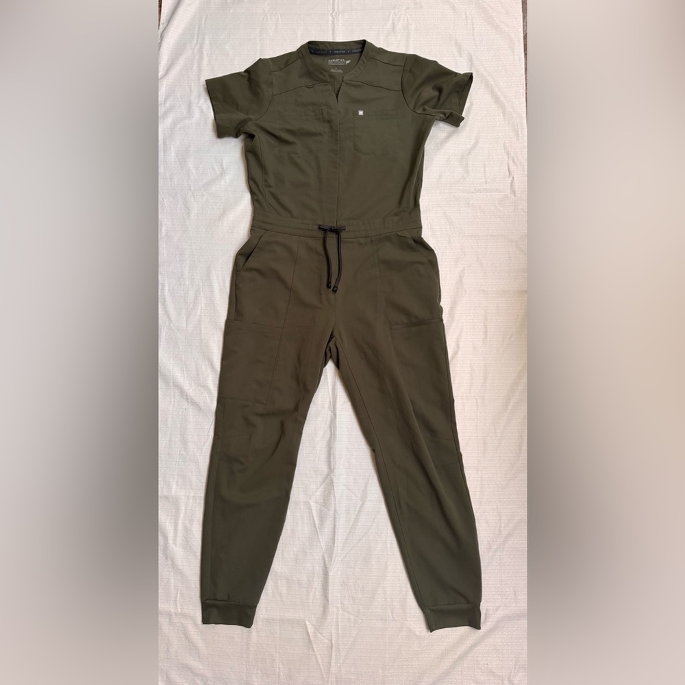 Fabletics Feel Good Performance Jumpsuit – Olive Green – Size L